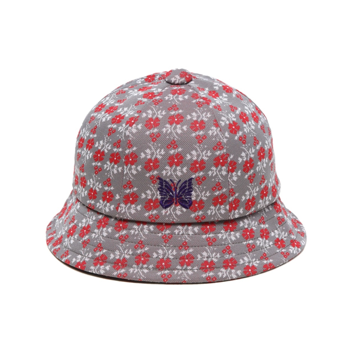 logo-embroidered flower-print bucket hat