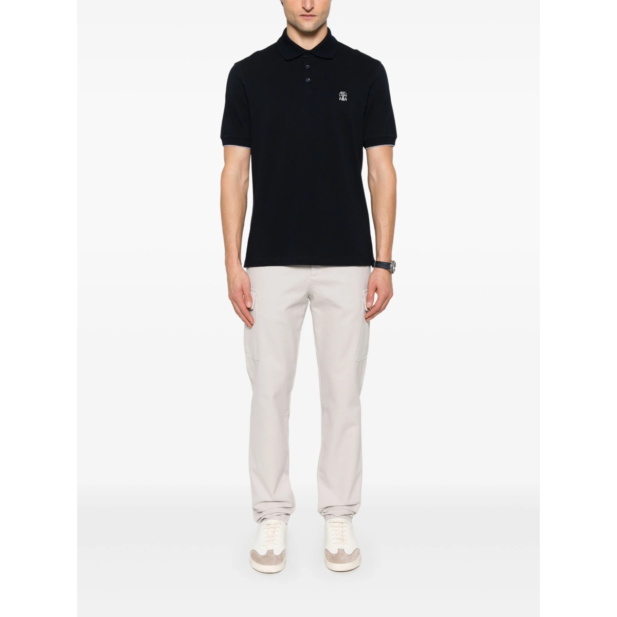 logo-embroidered polo shirt - Img 2