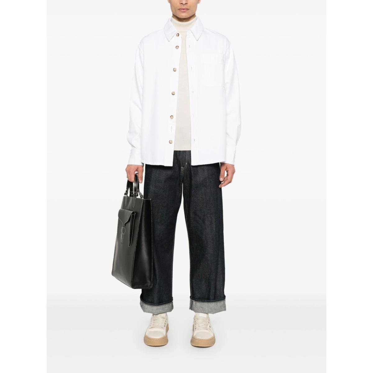 logo-embroidered shirt - Img 2