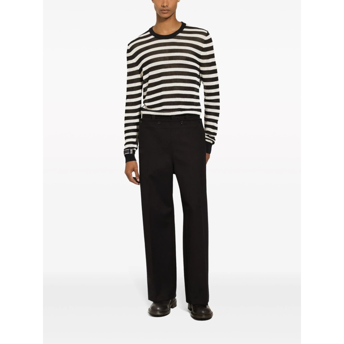 logo-embroidered striped jumper - Img 3