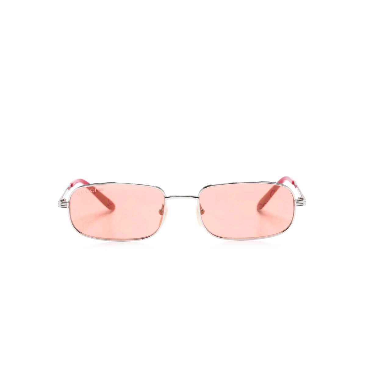 logo-engraved rectangle sunglasses