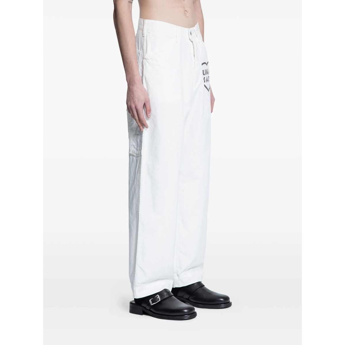 logo-motif duck-print trousers