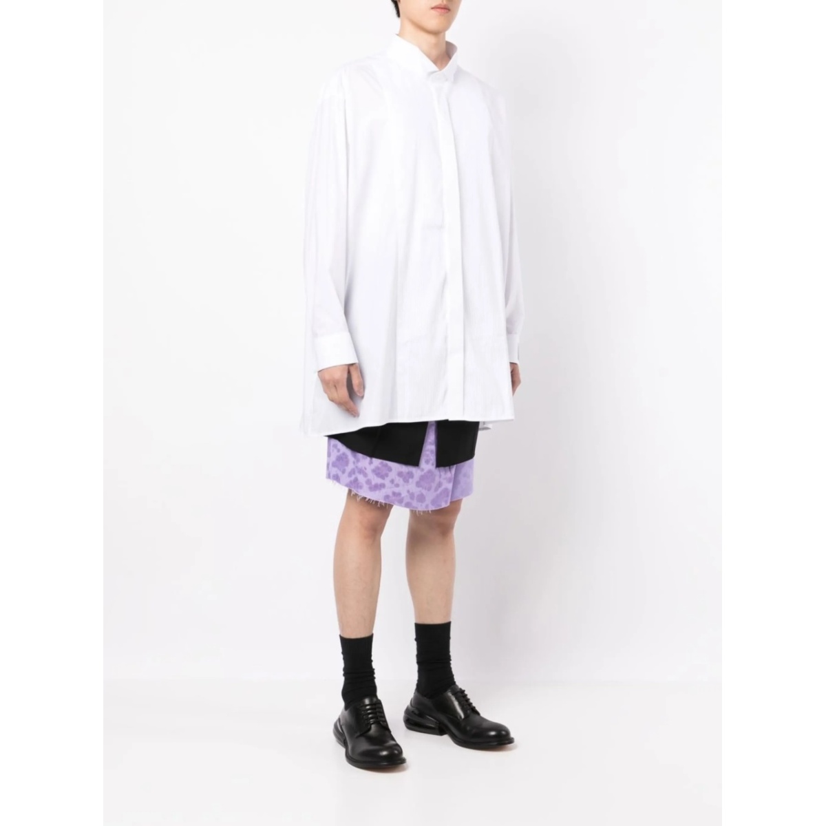 logo-patch button-up shirt - Img 3