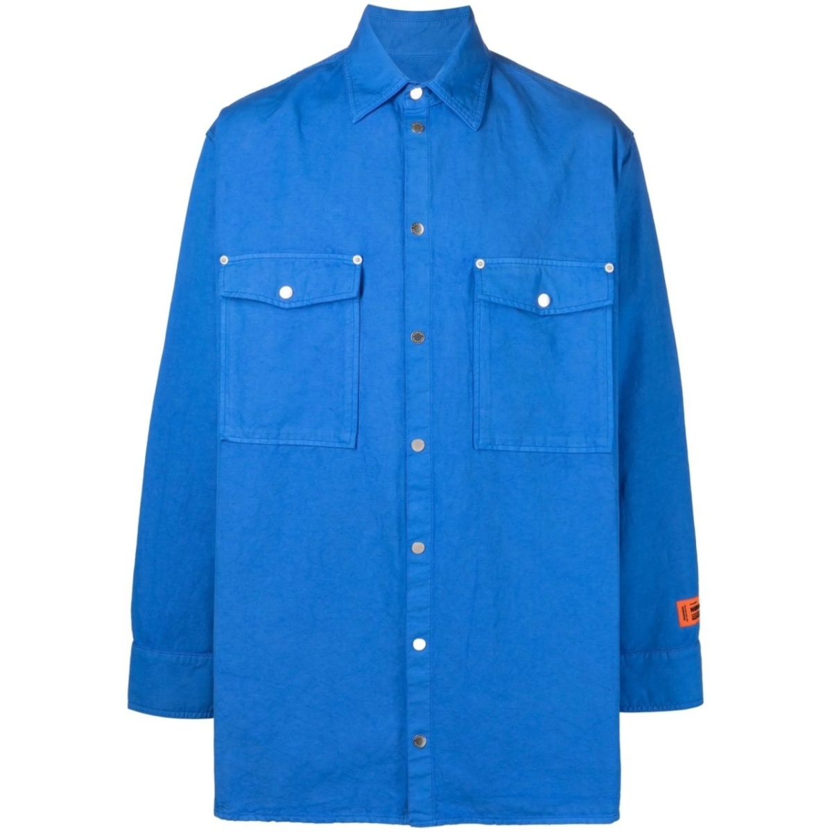 logo-patch button-up shirt