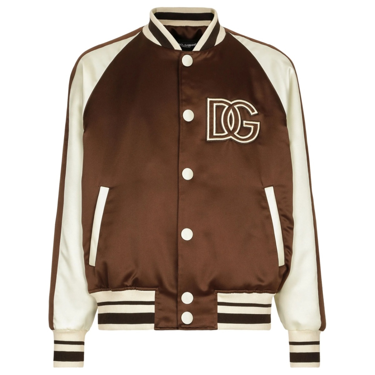 logo-patch colour-block bomber jacket
