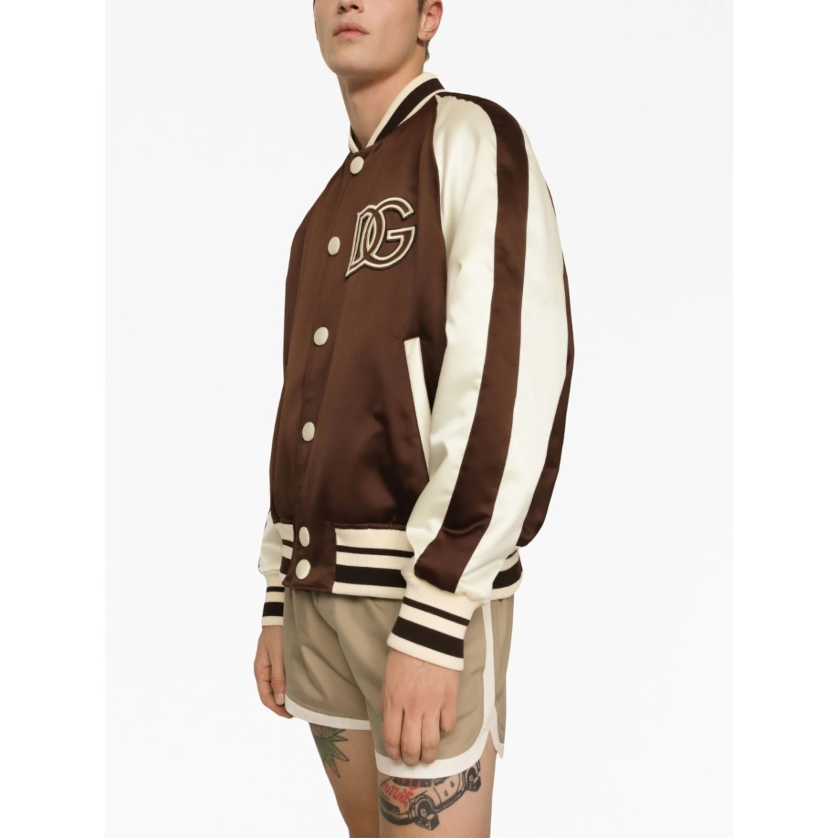 logo-patch colour-block bomber jacket - Img 5