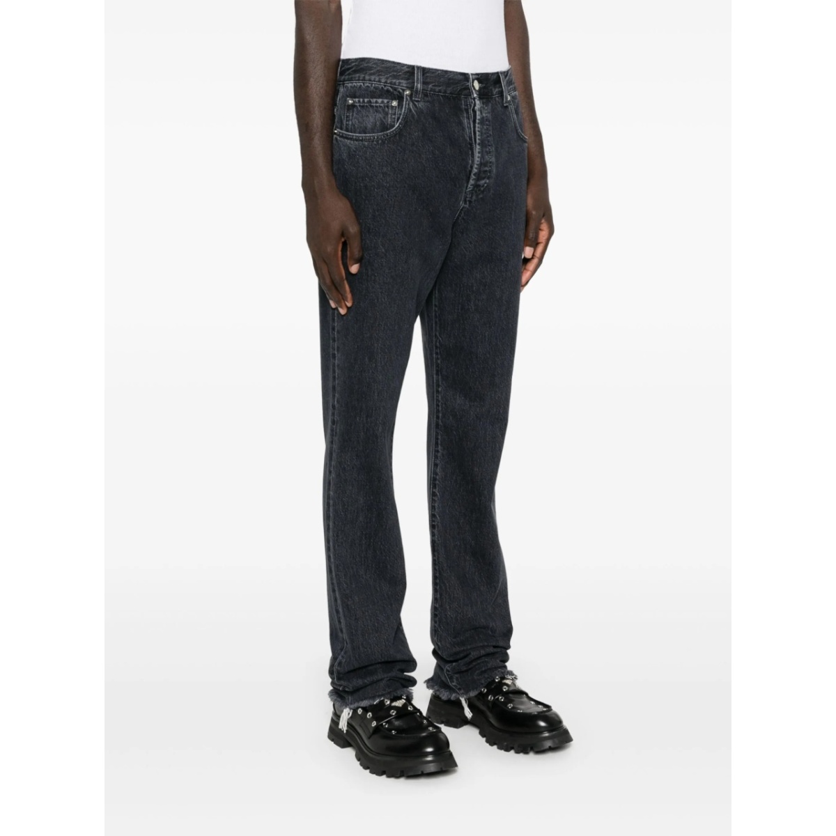 logo-patch cotton jeans - Img 3