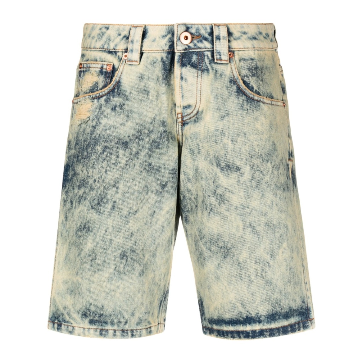 logo-patch denim shorts