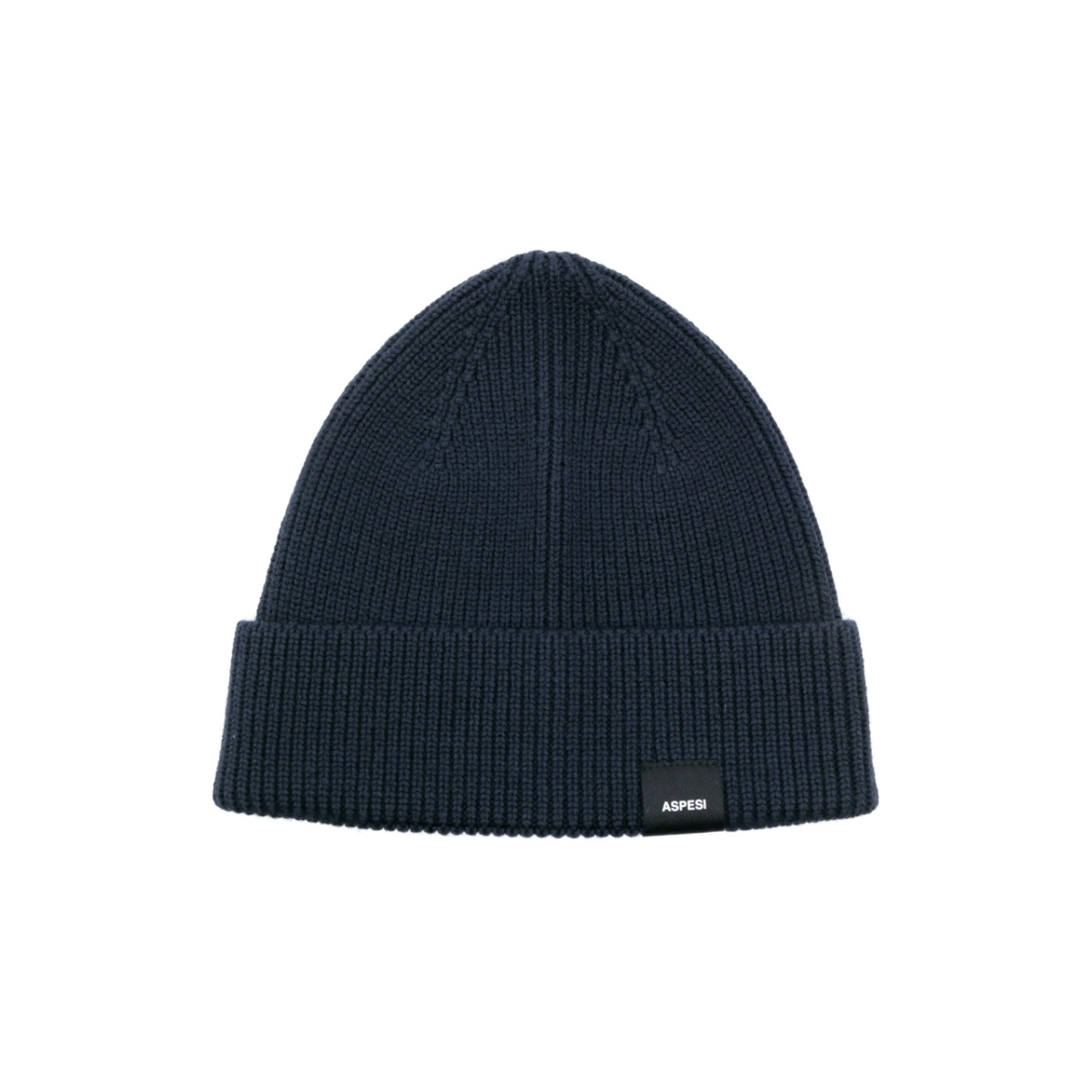 logo-patch ribbed beanie