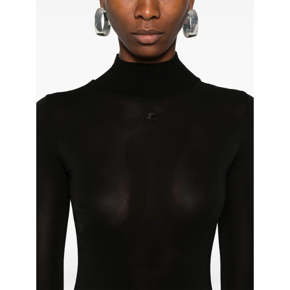 logo-patch roll-neck top - Img 5
