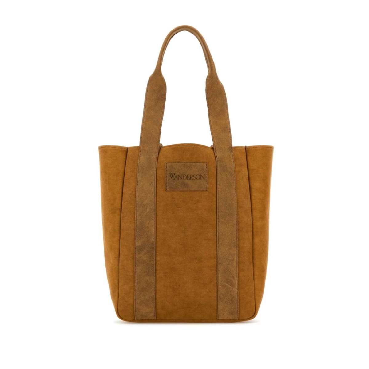 logo-patch two-tone canvas tote bag