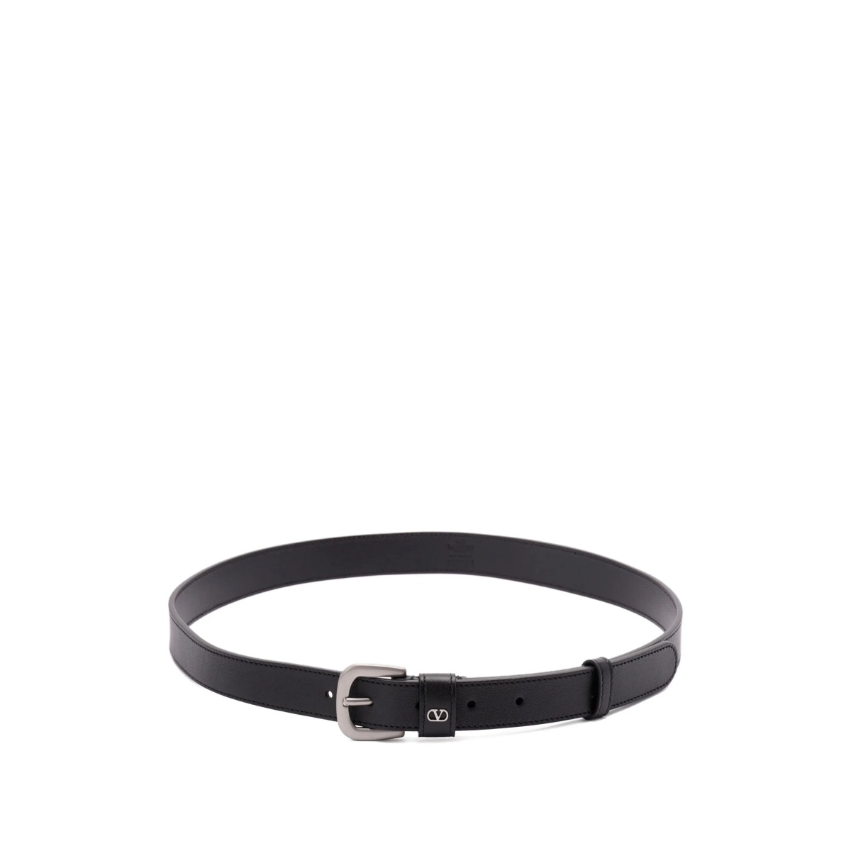 logo-plaque leather belt