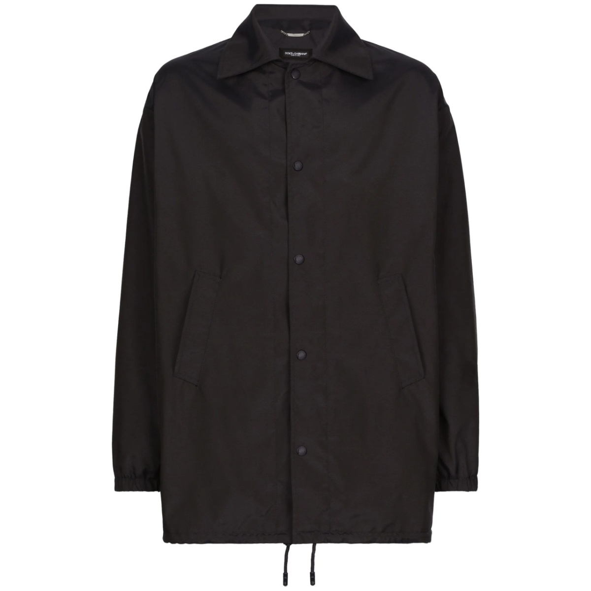 logo-plaque pointed-collar parka