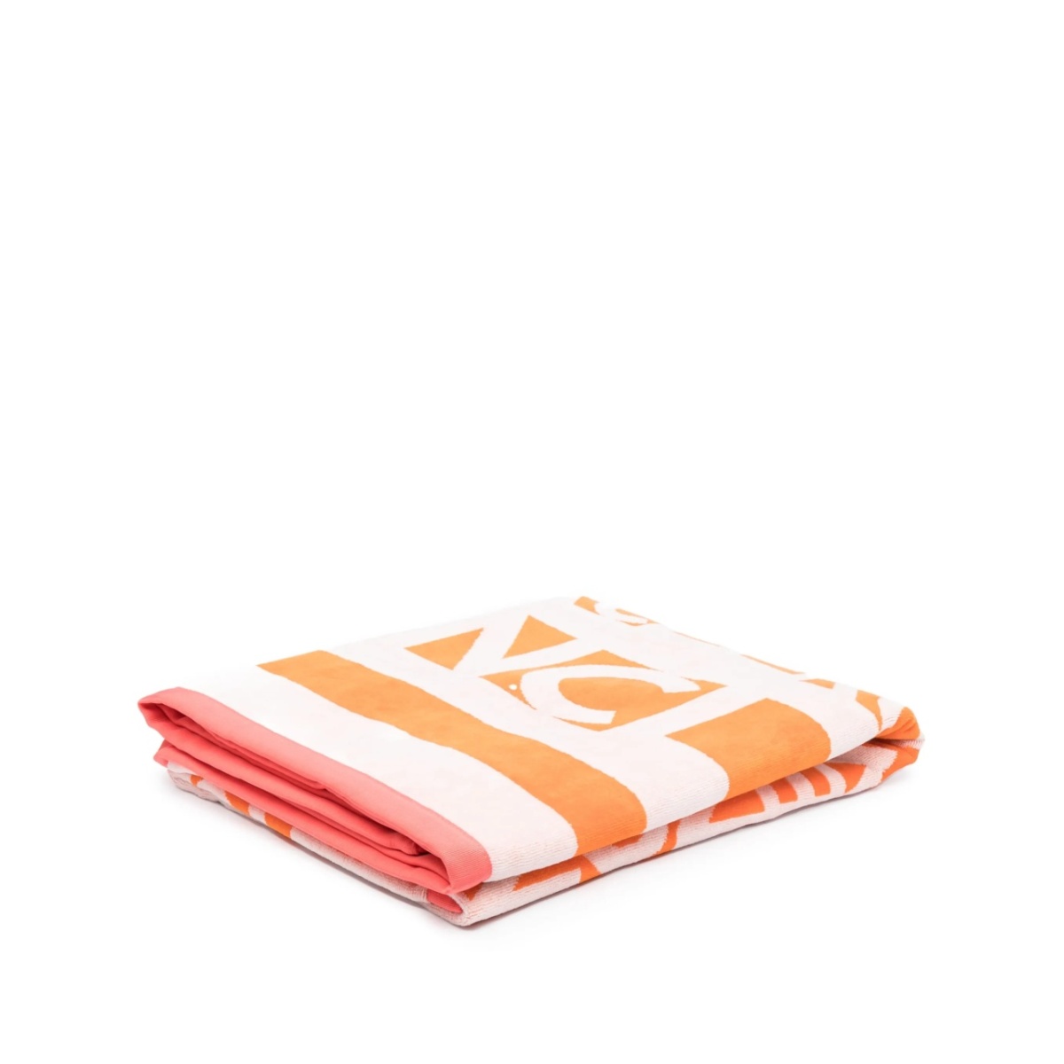 logo-print cotton beach towel