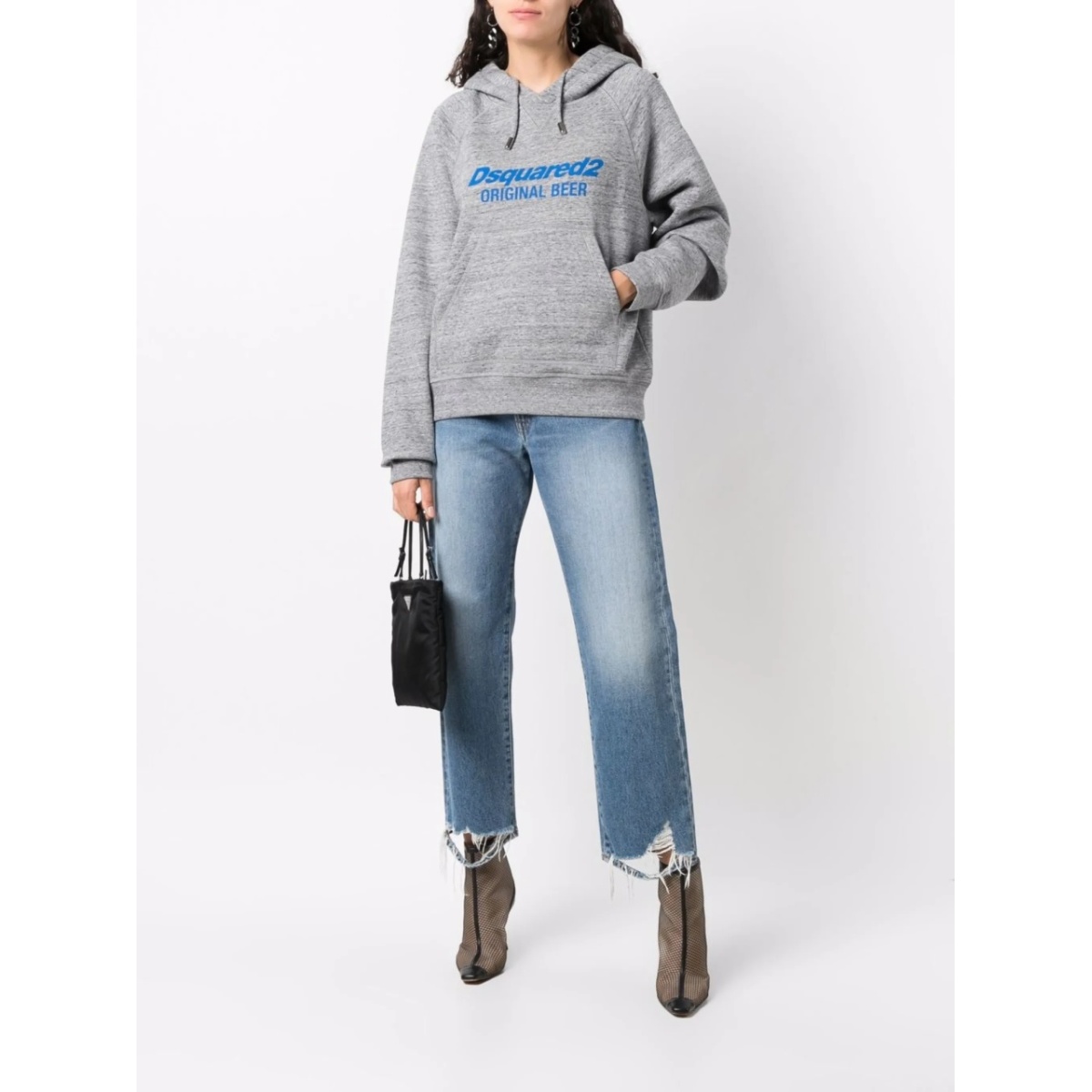 logo-print cotton hoodie - Img 2