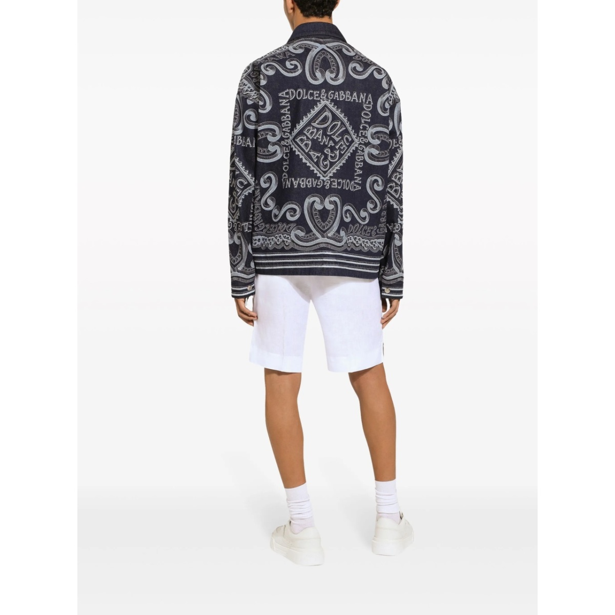 logo-print cotton shirt jacket - Img 4