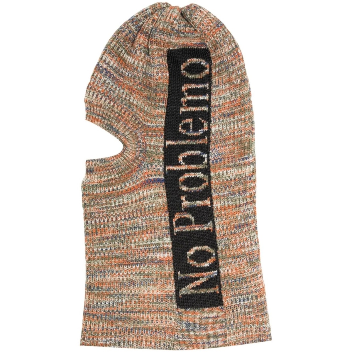 logo-print knitted balaclava