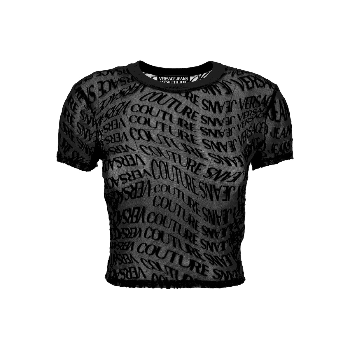 logo-print mesh top