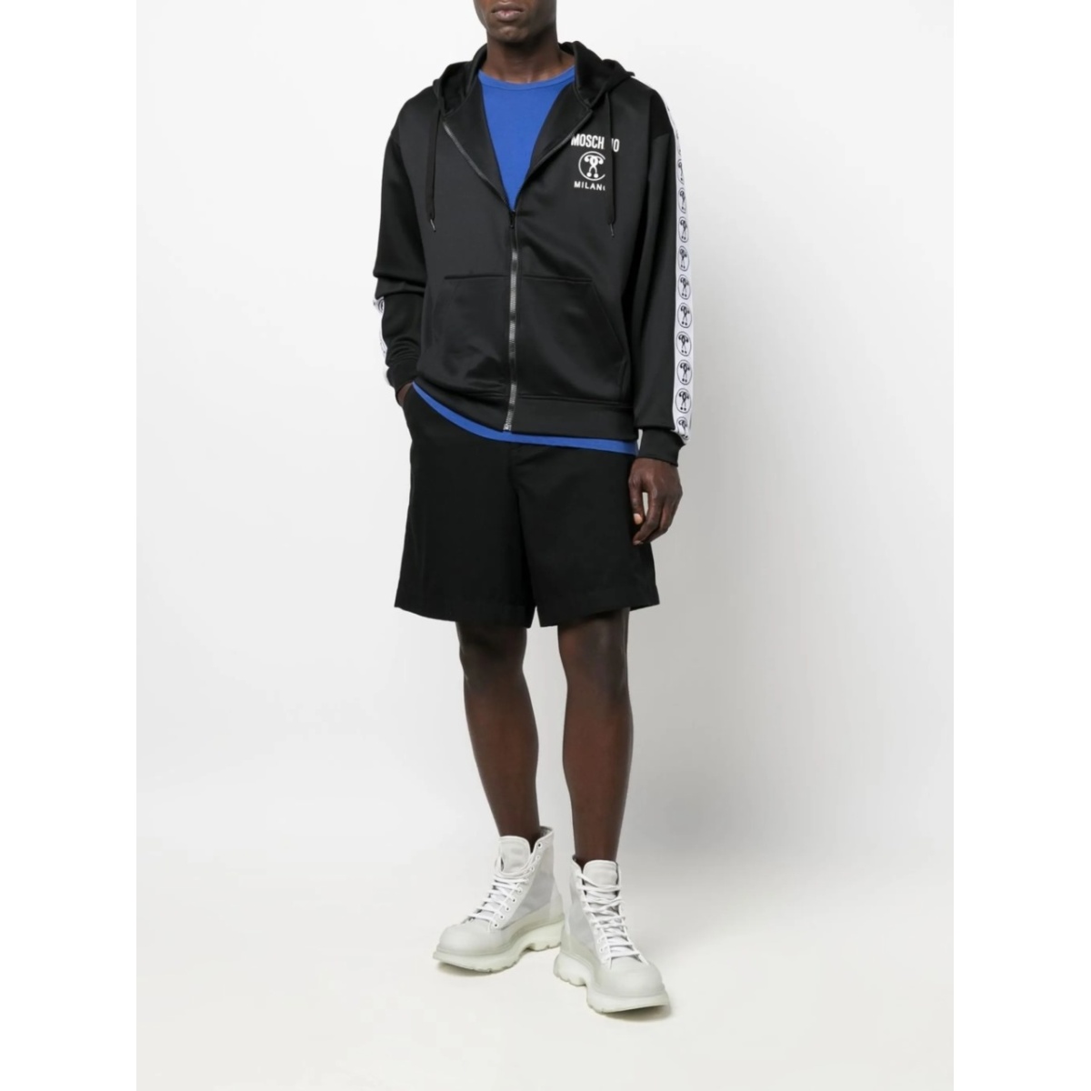 logo-print zip-up hoodie - Img 2