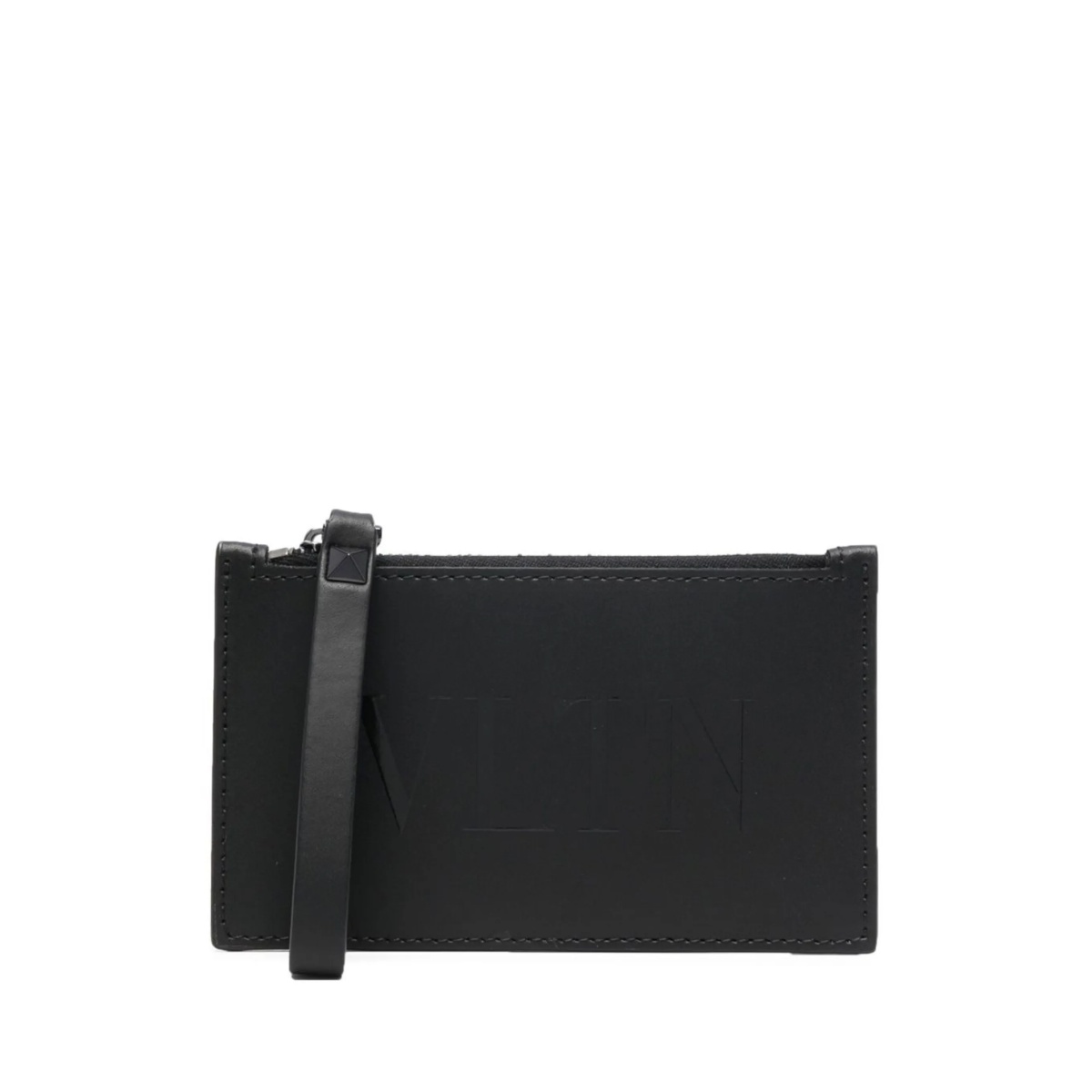 logo-print zipped wallet
