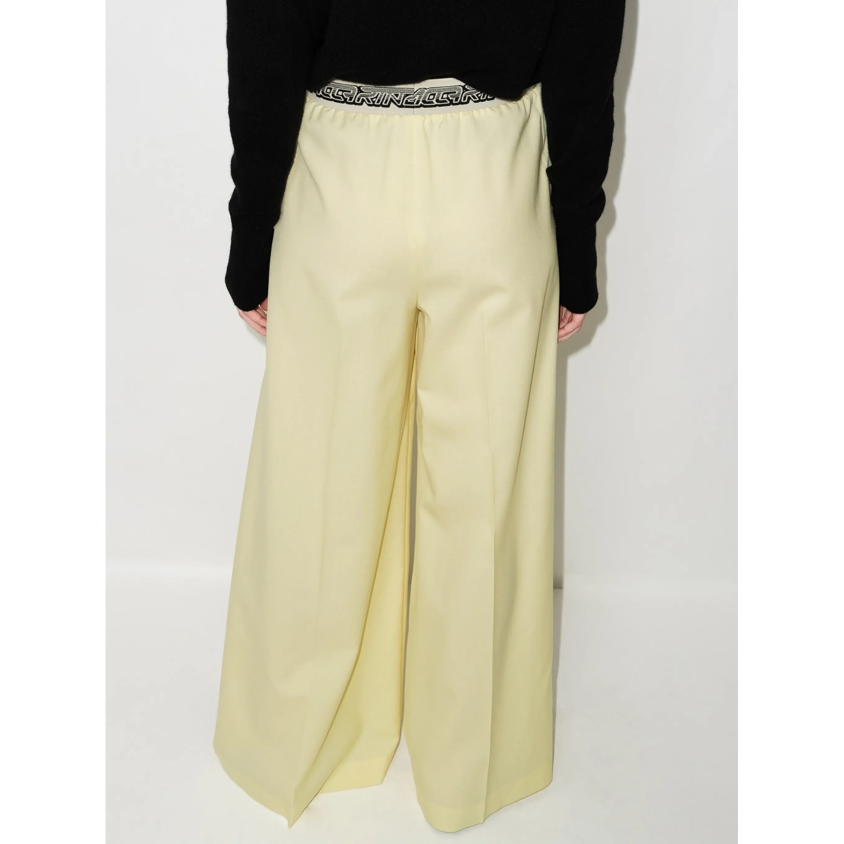 logo-waistband palazzo trousers - Img 3