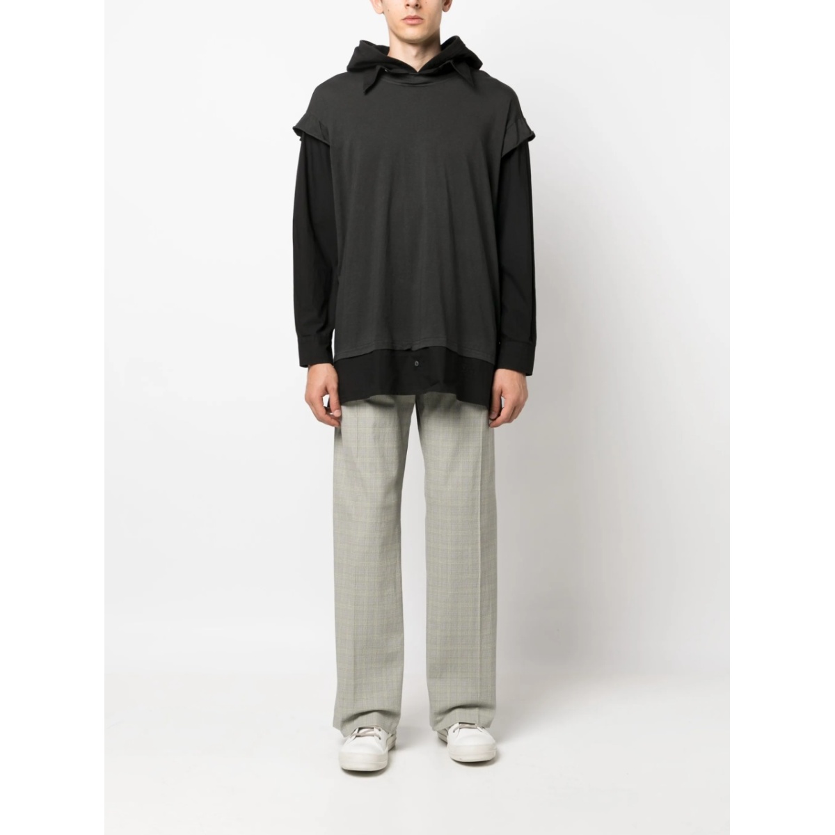 long-sleeve layered hooded T-shirt - Img 2