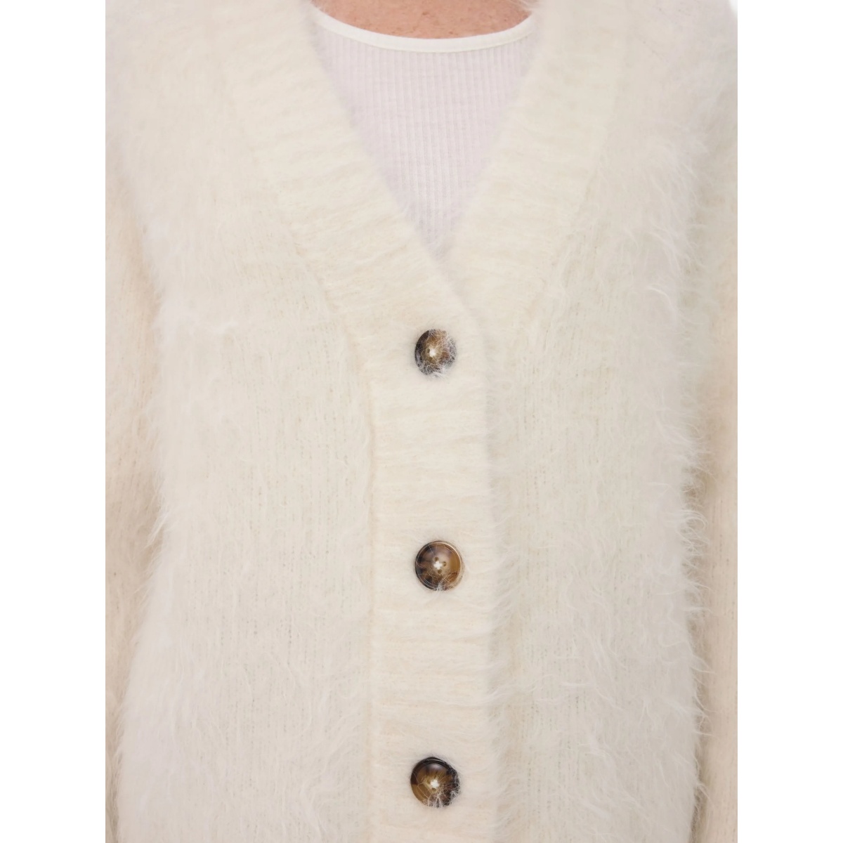LYNN hairy V-neck cardigan - Img 5