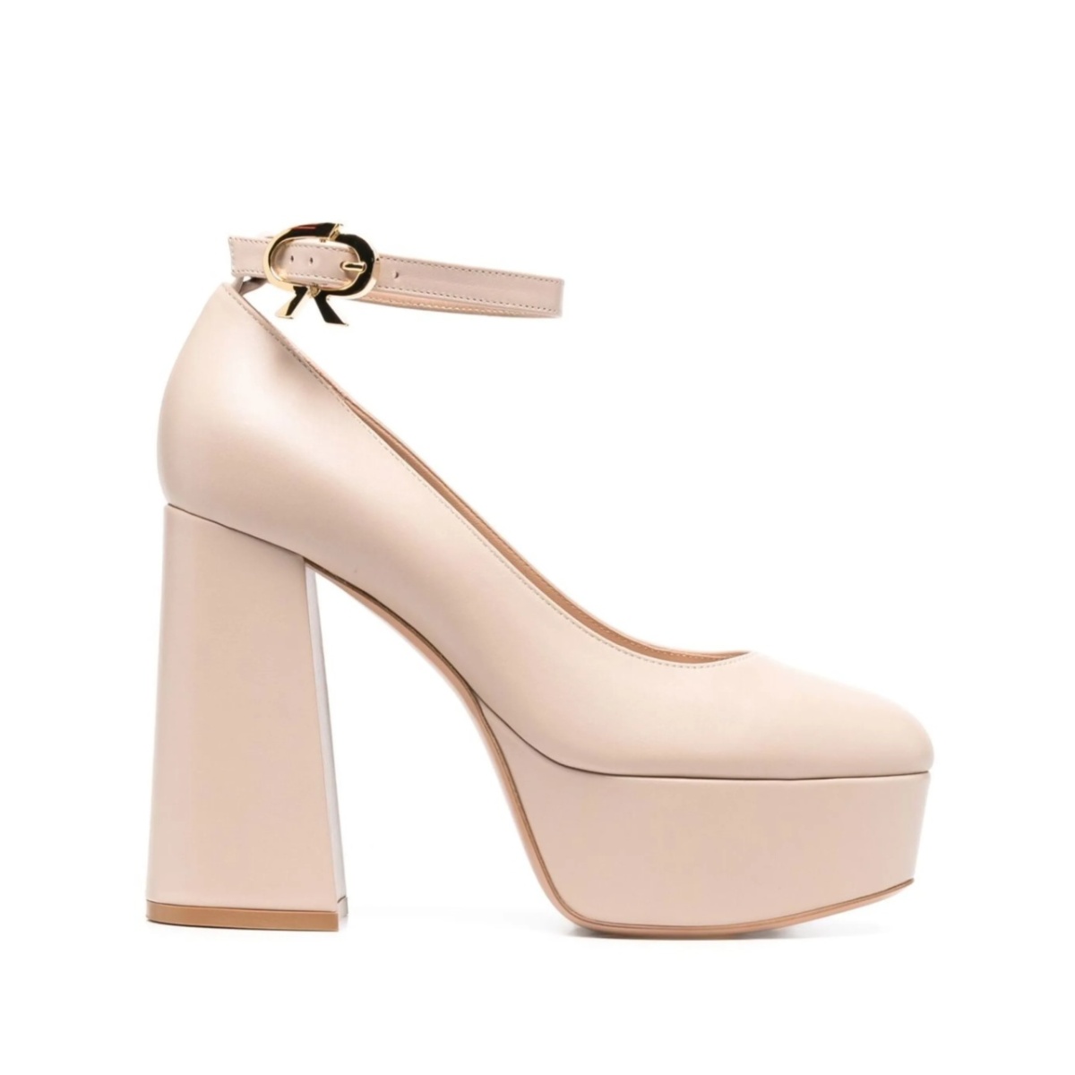 Manila 120mm leather platform pumps