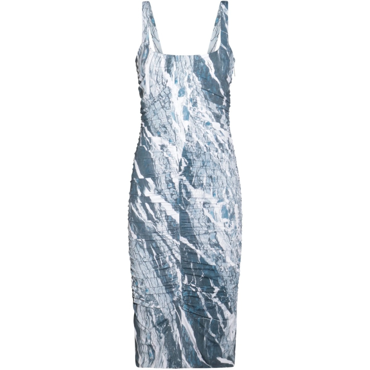 marble-print dress