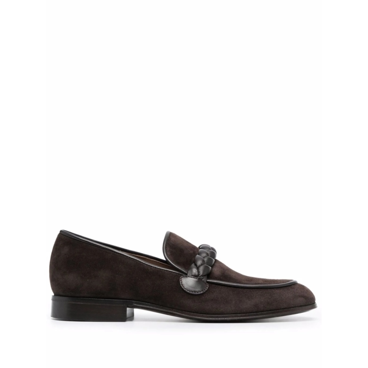 Massimo braid-embellished suede loafers