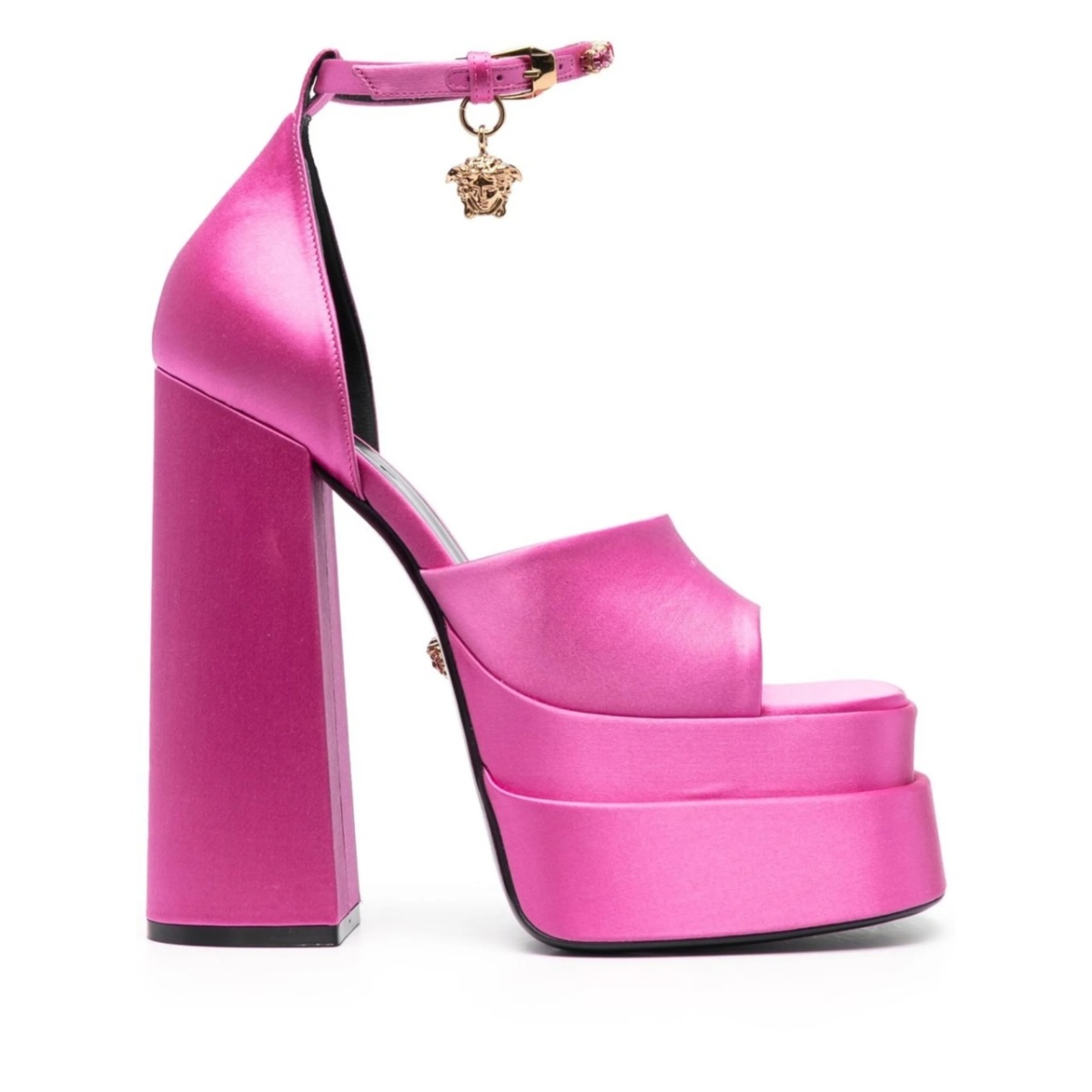 Medusa charm platform sandals