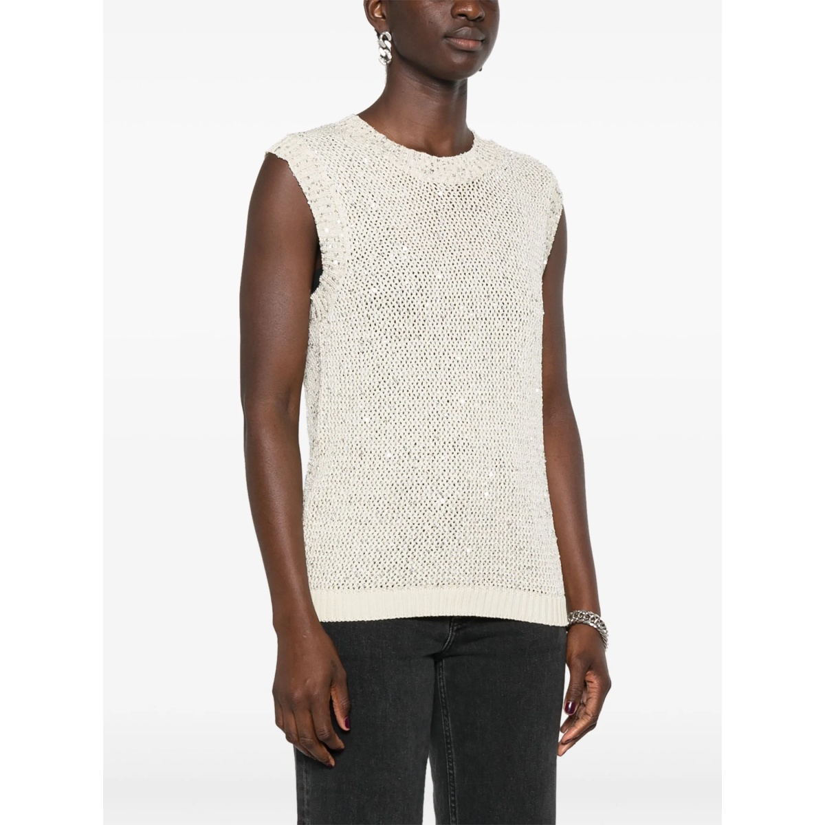 Melyssa sequin-embellished knitted top - Img 3
