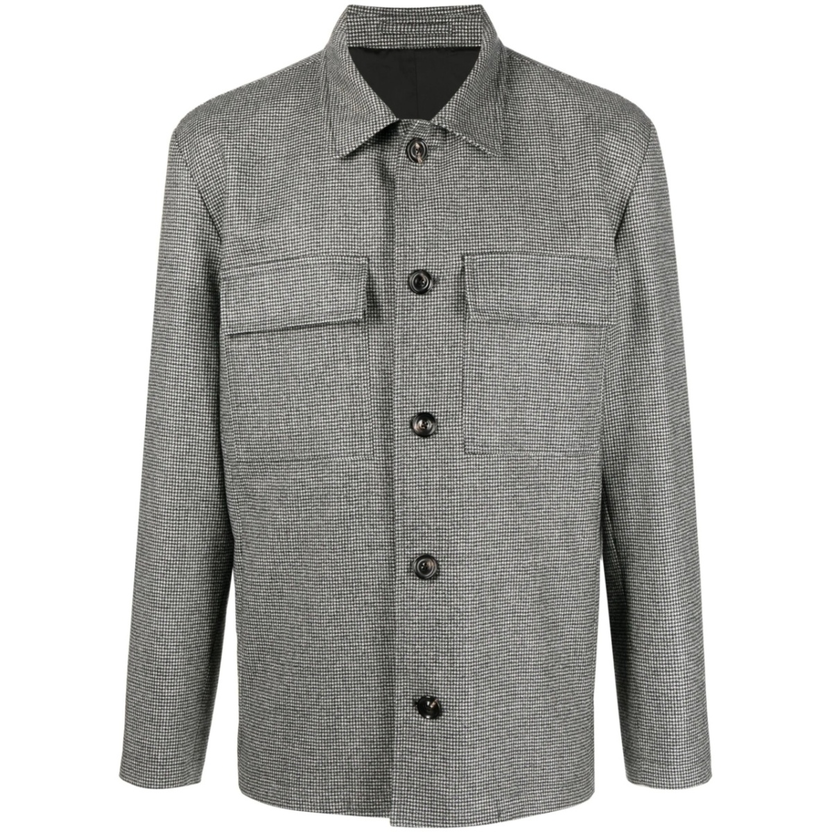 micro houndstooth-pattern shirt jacket