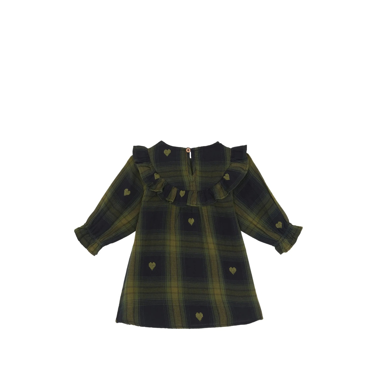 Minetta ruffled heart-motif checked dress - Img 2