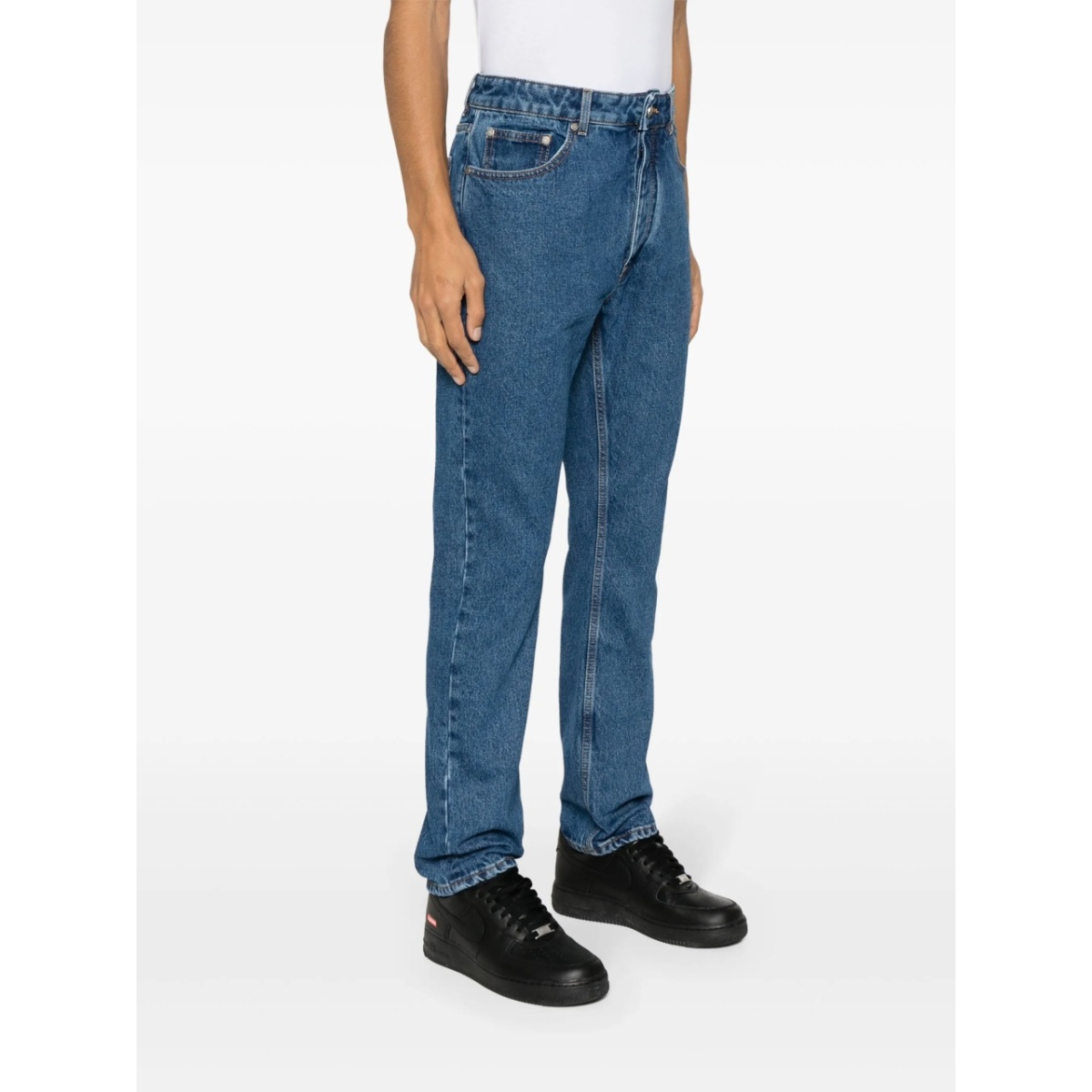 monogram-embroidered straight-leg jeans - Img 3