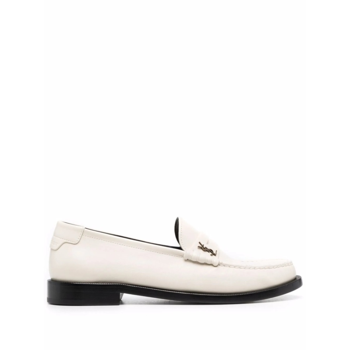 monogram plaque loafers