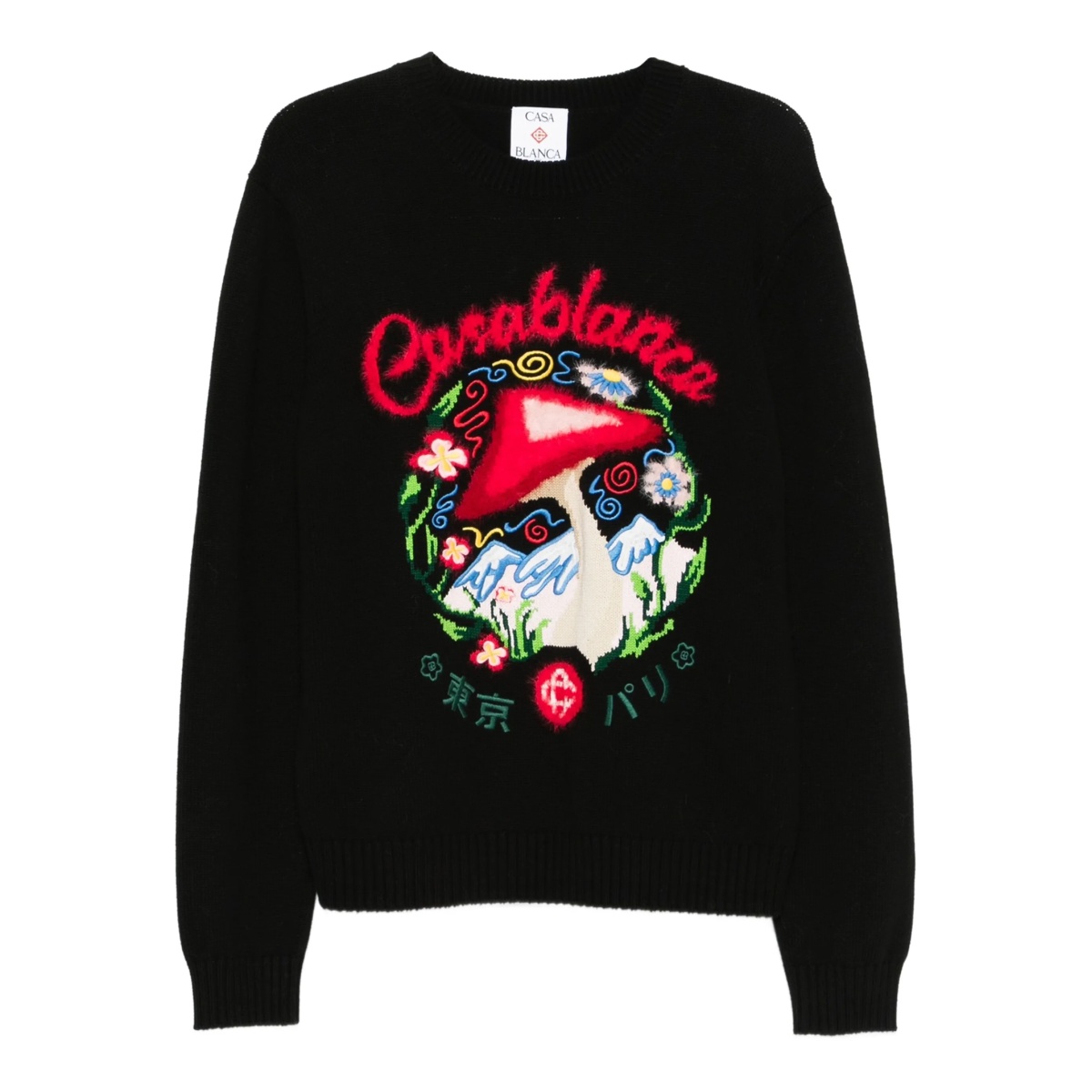 mushroom-emblem sweater