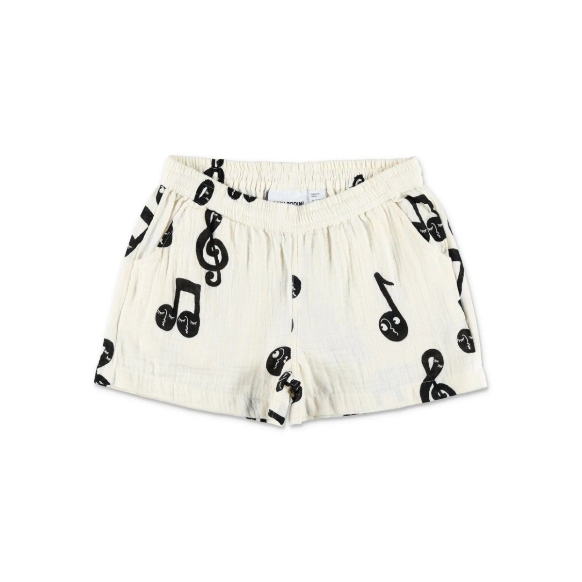 musical note-print shorts