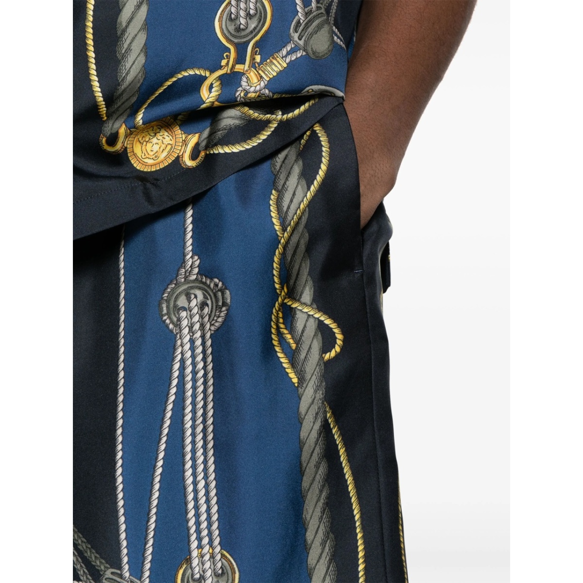 Nautical-print silk shorts - Img 5