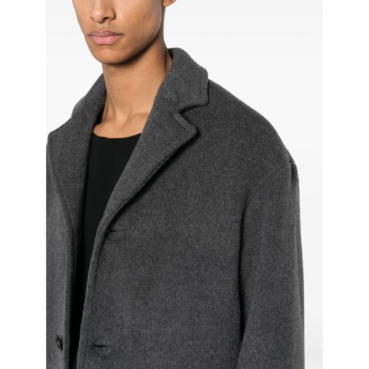 notched-lapels single-breasted coat - Img 5