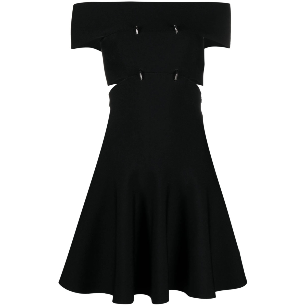 off-shoulder flared mini dress