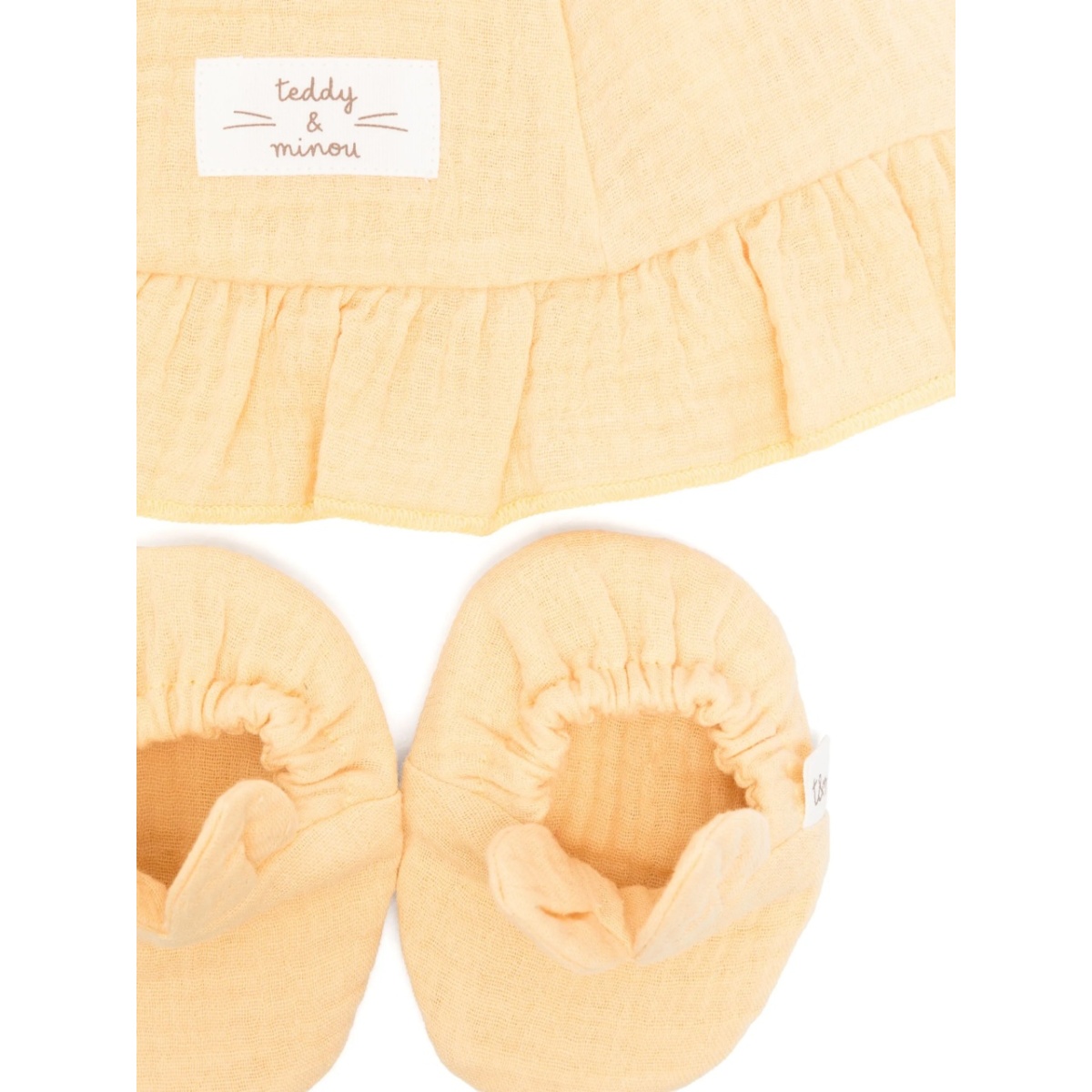 organic-gauze hat and shoes set - Img 2