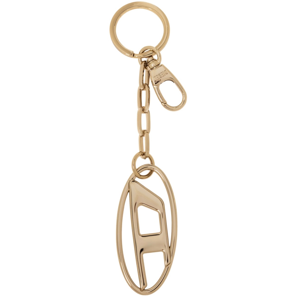 Oval D polished keychain
