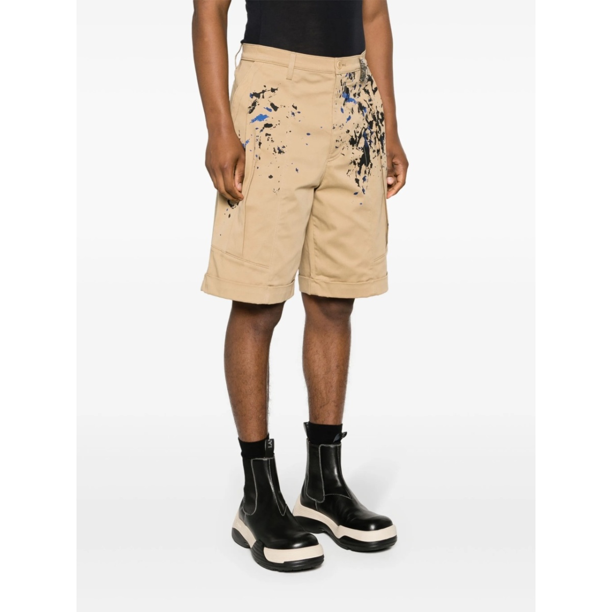 painterly-print cotton shorts - Img 3