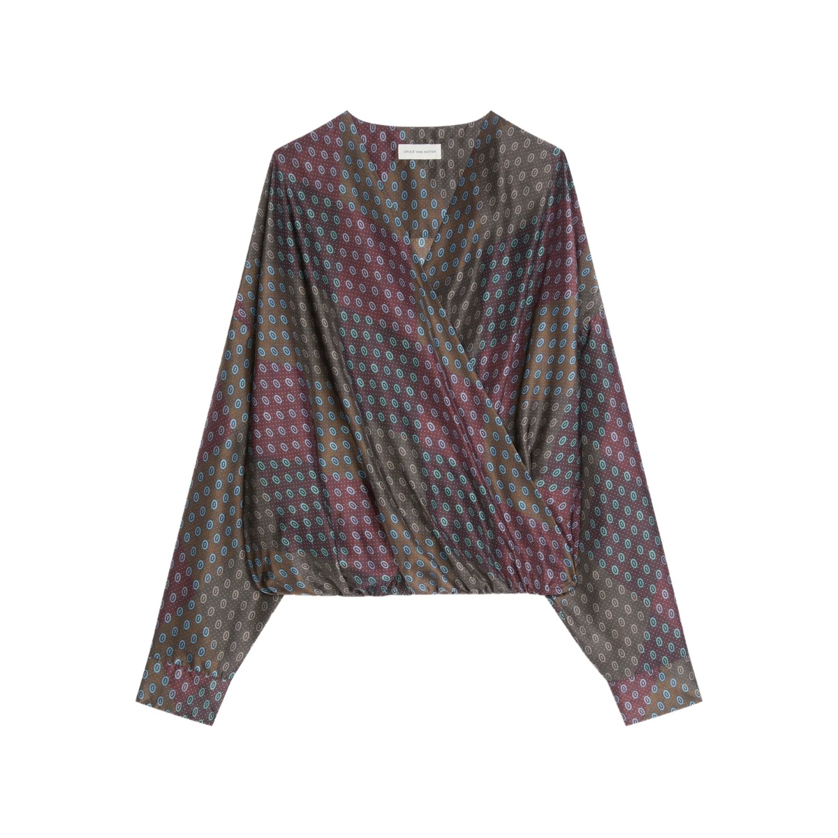 paisley-print draped top
