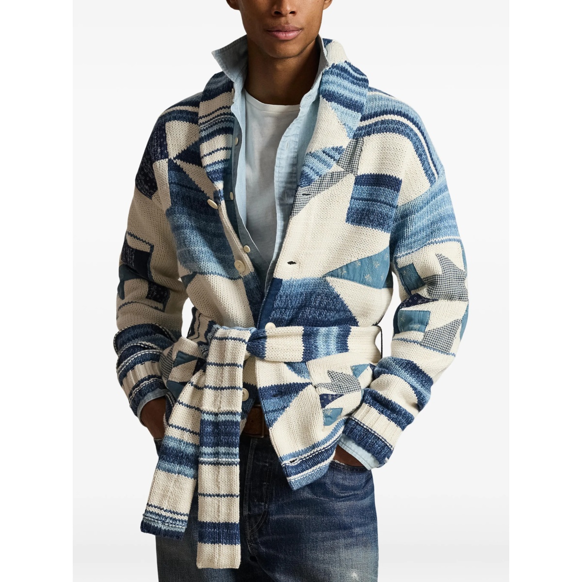 patchwork shawl cardigan - Img 3