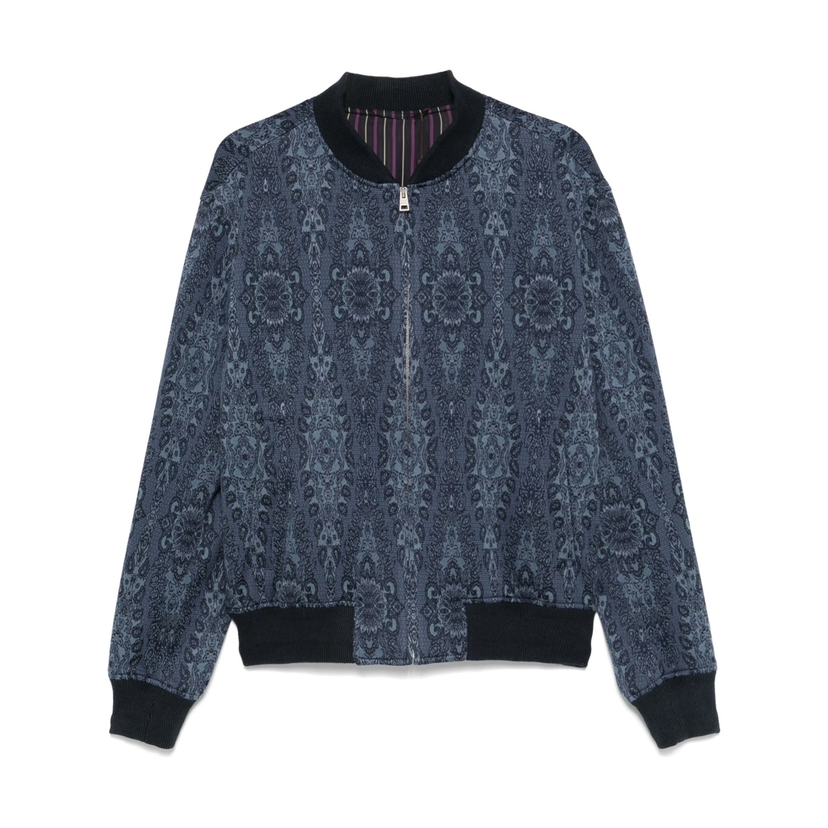 patterned-jacquard bomber jacket
