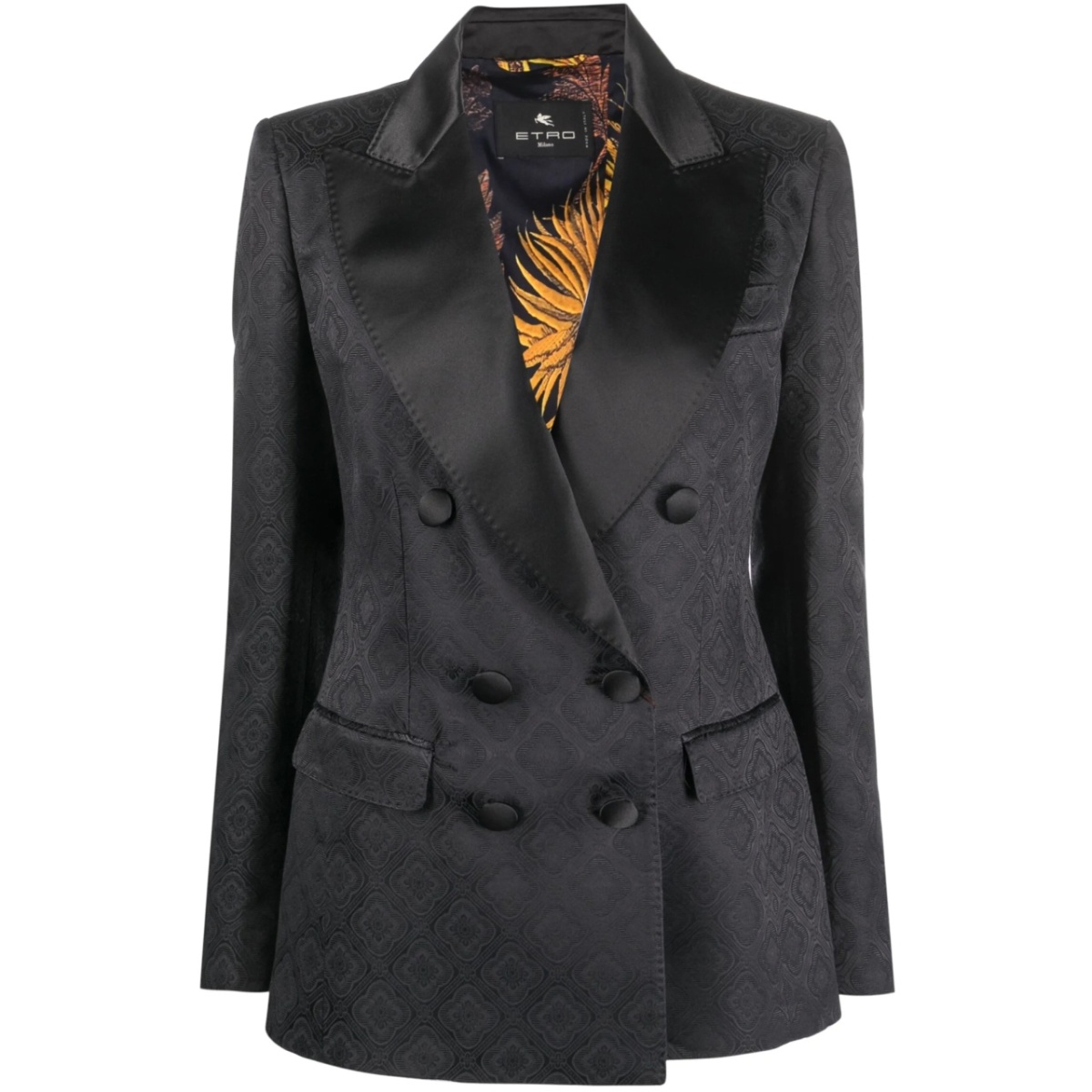 patterned-jacquard satin blazer
