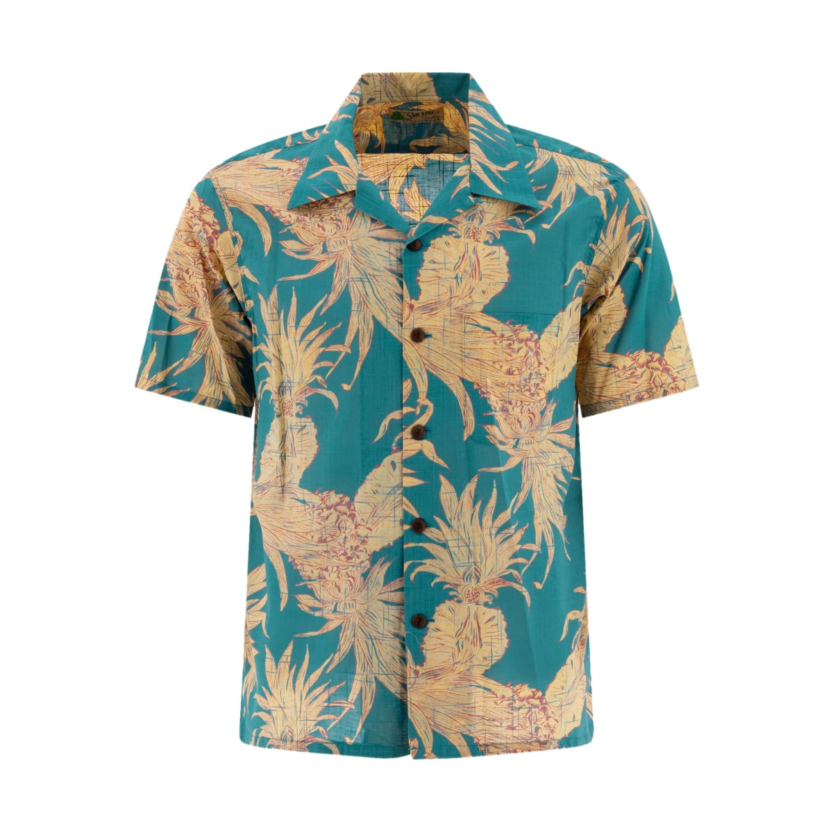 pineapple-print short-sleeve shirt