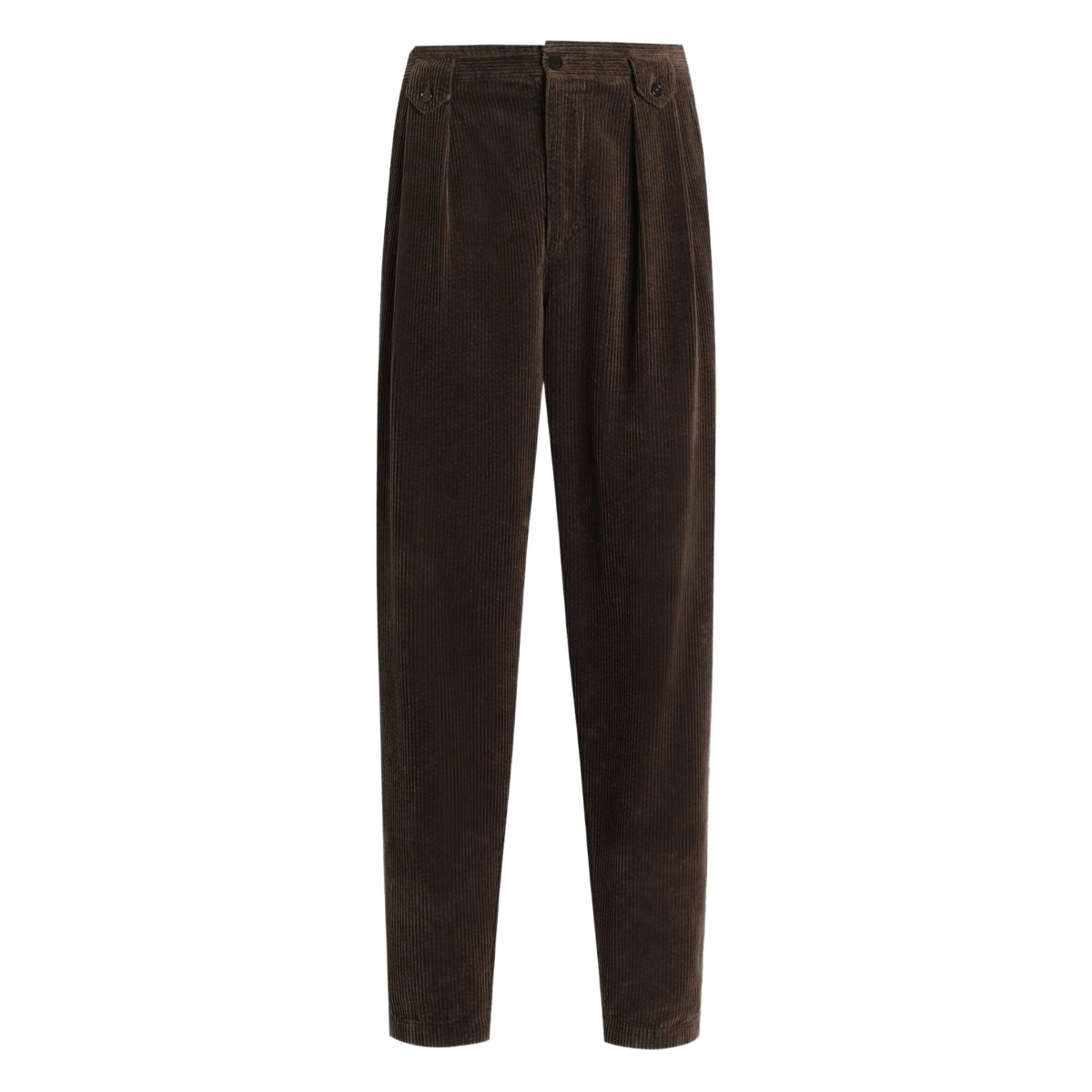 pleated corduroy regular trousers
